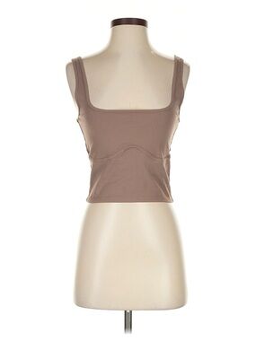 Abercrombie & Fitch Taupe Square-Neck Tank Top